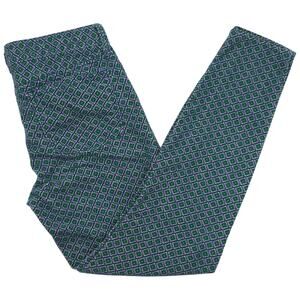 J.Crew Pants Womens 28 Skinny Corduroy Diamond Print Toothpick Blue Green